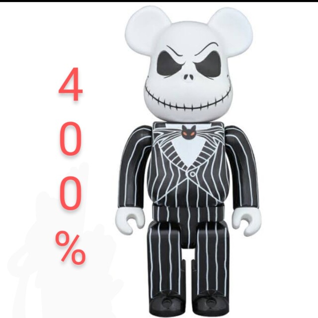 MEDICOM TOY メディコムトイ BE@RBRICK ベアブリック 100%/400% JACK SKELLINGTON ジャックスケリントン フィギュア ブラック/ホワイト