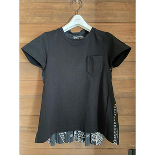 サカイ(sacai)のsacai サカイ　黒バックプリーツシャツ　サイズ1(Tシャツ/カットソー(半袖/袖なし))