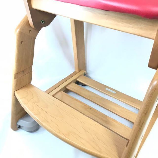 コイズミ KOIZUMI 木製チェア 学習椅子 レッド デスクチェア ハイチェア 3