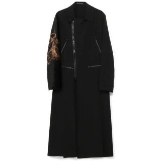 ヨウジヤマモト(Yohji Yamamoto)の【美品】ヨウジヤマモト20SS 手繋ぎ 片袖ベルベット ロングフレアライダース(トレンチコート)