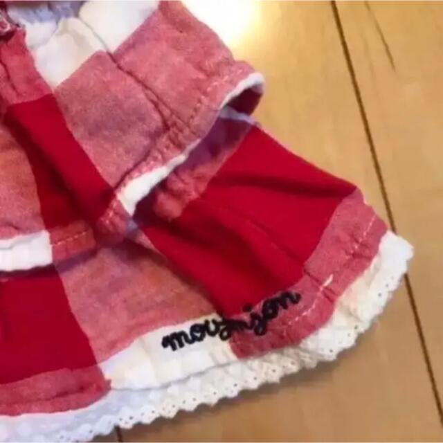 mou jon jon(ムージョンジョン)のムージョンジョン  赤チェック　スカート　90 キッズ/ベビー/マタニティのキッズ服女の子用(90cm~)(スカート)の商品写真