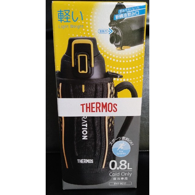 THERMOS(サーモス)の即決OK！新品未使用　サーモス　スポーツボトル　0.8L　ブラックオレンジ インテリア/住まい/日用品のキッチン/食器(弁当用品)の商品写真