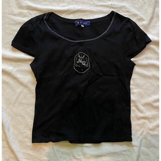 エムズグレイシー(M'S GRACY)のエムズグレイシー　黒　半袖カットソー　Tシャツ  38(カットソー(半袖/袖なし))