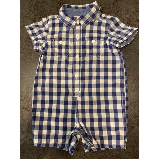 ベビーギャップ(babyGAP)のBaby GAP ギンガムチェック柄ロンパース　カバーオール(ロンパース)