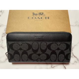 コーチ(COACH)の(COACH)コーチ 長財布  シグネチャー　スモークブラック(財布)