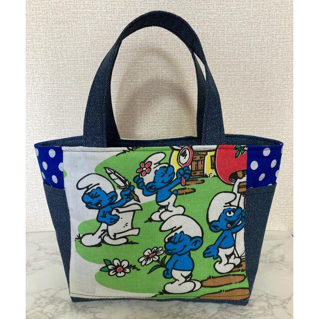 ハンドメイド⭐︎スマーフ⭐︎サイドポケット付きバッグ 2