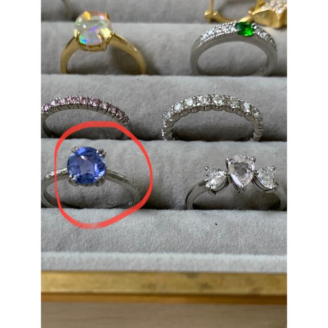 非加熱オールドカットサファイア、Ptリング レディースのアクセサリー(リング(指輪))の商品写真