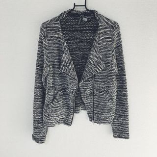 エイチアンドエム(H&M)のH&M ツイード風ニットジャケット(ノーカラージャケット)