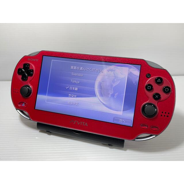 PlayStation Vita(プレイステーションヴィータ)の【本体のみ】PlayStationVita Wi-Fi レッド PCH-1000 エンタメ/ホビーのゲームソフト/ゲーム機本体(携帯用ゲーム機本体)の商品写真