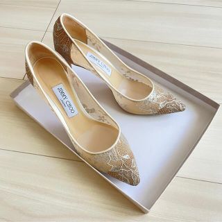 ジミーチュウ(JIMMY CHOO)の[yuu様専用]Romy85 レース ポインテッドトゥ パンプス(ハイヒール/パンプス)