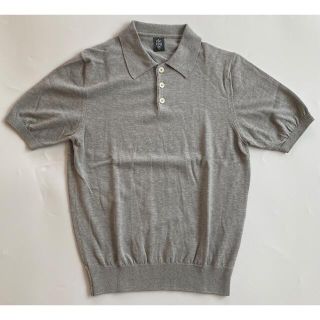 ジョンスメドレー(JOHN SMEDLEY)のELEVENTY 半袖 ニットポロ S グレー(ニット/セーター)