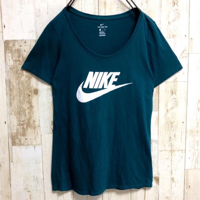 NIKE(ナイキ)のナイキ ビッグロゴ ダークインディゴ×ホワイト 表記S 着用感S-M Tシャツ レディースのトップス(Tシャツ(半袖/袖なし))の商品写真