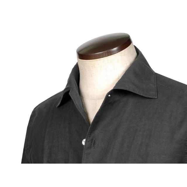 FINAMORE(フィナモレ)のフィナモレ コットンリネン Finamore CAPRI ブラック ３７ メンズのトップス(シャツ)の商品写真