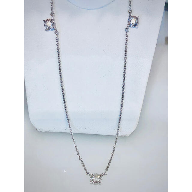 新品】ダイヤモンドネックレス(K18WG) ファッションの通販 52%割引