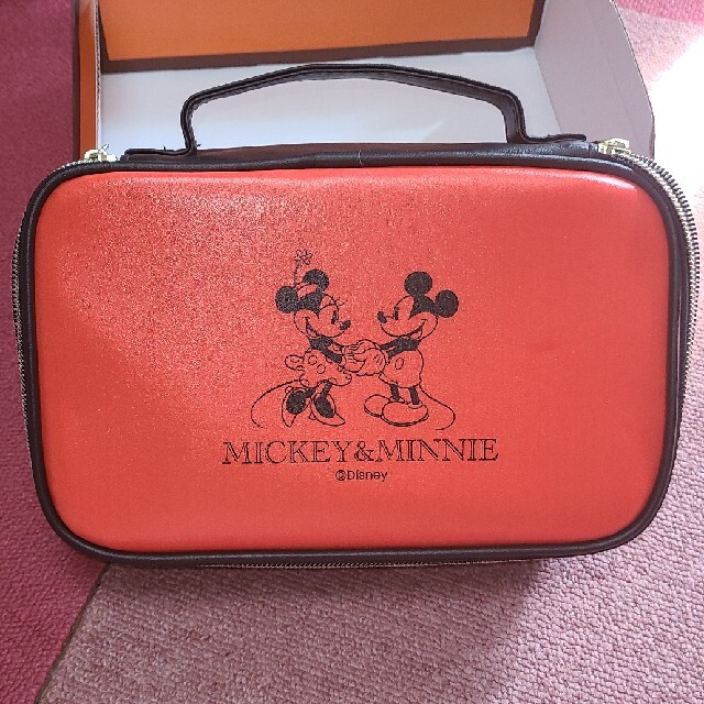 Disney(ディズニー)のミラー付きコスメポーチ　ミッキー　ミニー コスメ/美容のメイク道具/ケアグッズ(メイクボックス)の商品写真