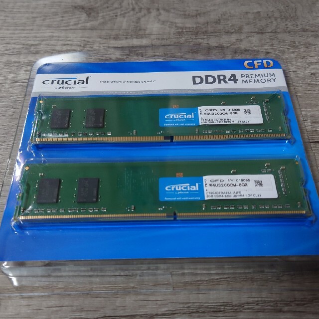 Crucial　DDR4 3200 8gb 2枚　16gb スマホ/家電/カメラのPC/タブレット(PCパーツ)の商品写真