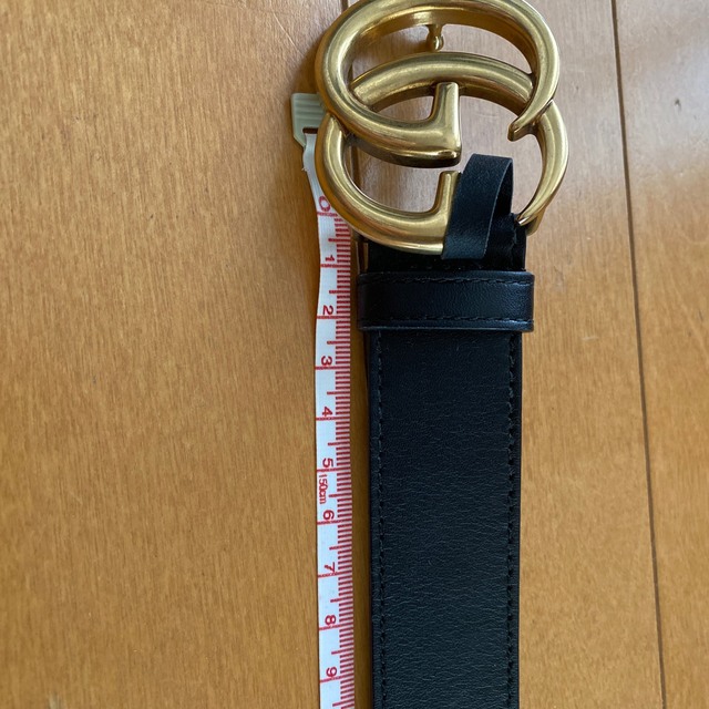 Gucci - GUCCI ベルト GGマーモント シャイニーバックルレザーベルトの