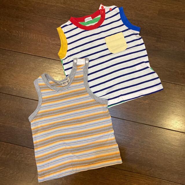 ボーダーノンスリーブシャツ　タンクトップ　ランニングシャツ　キッズ90サイズ キッズ/ベビー/マタニティのキッズ服男の子用(90cm~)(Tシャツ/カットソー)の商品写真