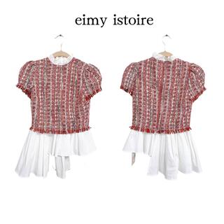 週末SALE eimy istoireエイミーイストワールツイードコンビトップス