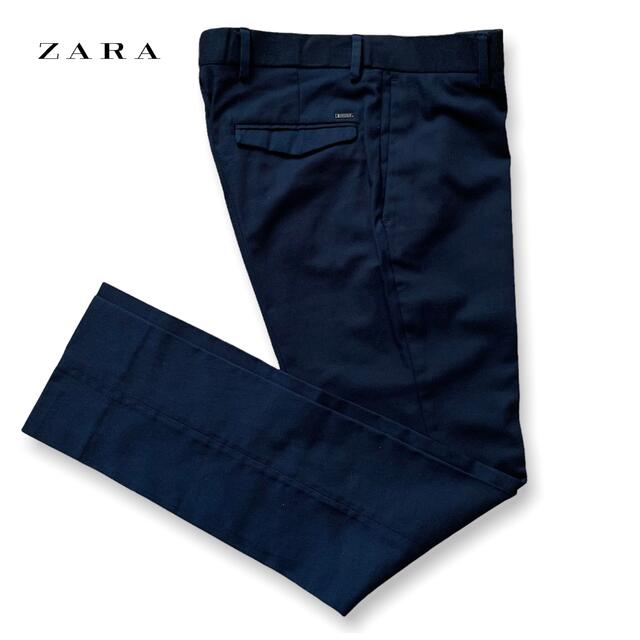 ZARA(ザラ)のしゅう様ZARA/コットンボリエステル/ネイビーパンツ メンズのパンツ(スラックス)の商品写真