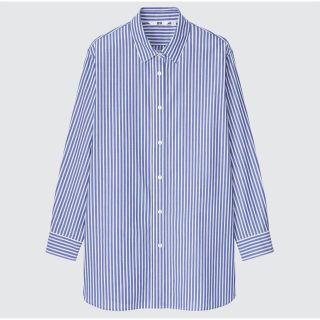 ユニクロ(UNIQLO)のユニクロ コットンストライプロングシャツ(シャツ/ブラウス(長袖/七分))