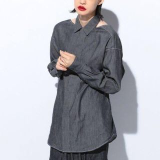 ファセッタズム(FACETASM)の美品Facetasm ファセッタズムopen denim シャツグレーサイズ1(シャツ/ブラウス(長袖/七分))