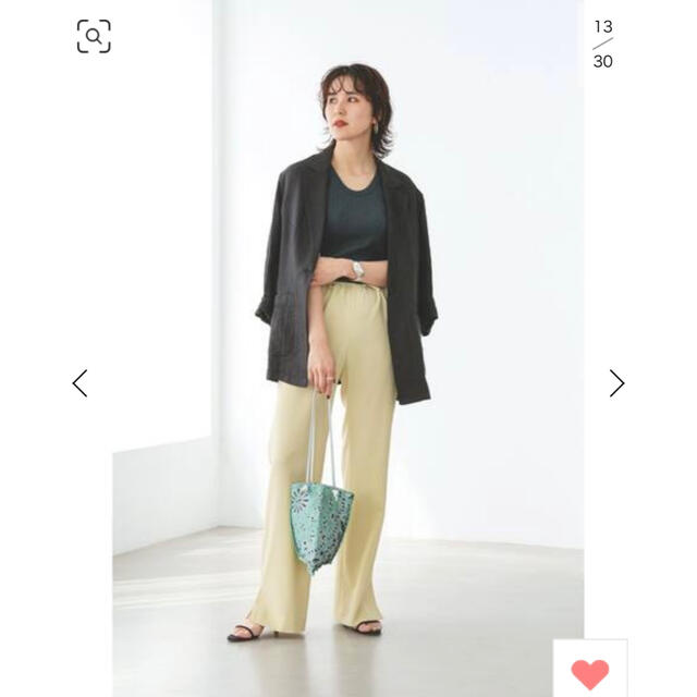 Spick & Span(スピックアンドスパン)のKaNa OYA × Spick & Span スリットパンツ　イエロー レディースのパンツ(カジュアルパンツ)の商品写真