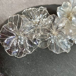 シルバー系　ディップフラワー(ヘアアクセサリー)