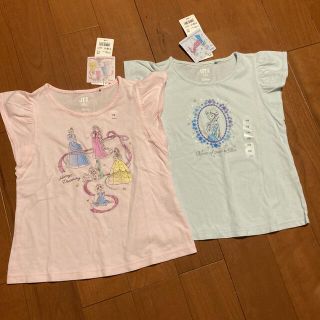 ユニクロ(UNIQLO)のタグ付き ユニクロ Tシャツ ディズニープリンセス アナ雪 エルサ 110(Tシャツ/カットソー)