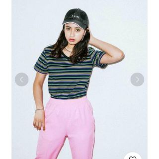 エックスガール(X-girl)の【エックスガール】XGBS MULTI STRIPE V-NECK TOPS(Tシャツ(半袖/袖なし))