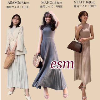anuans シアープリーツニットワンピース