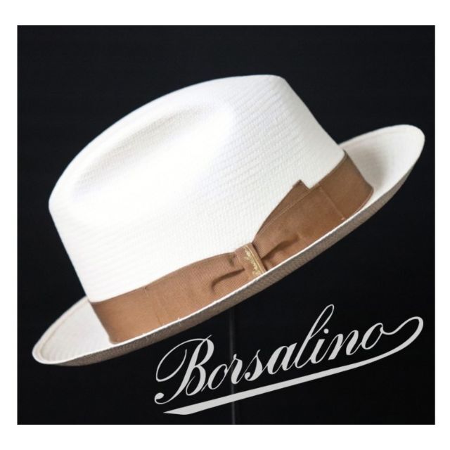 Borsalino - 新品【ボルサリーノ 】高級ファイン パナマハット ミディアムブリム 白 60の通販 by 新品トレンドアイテム