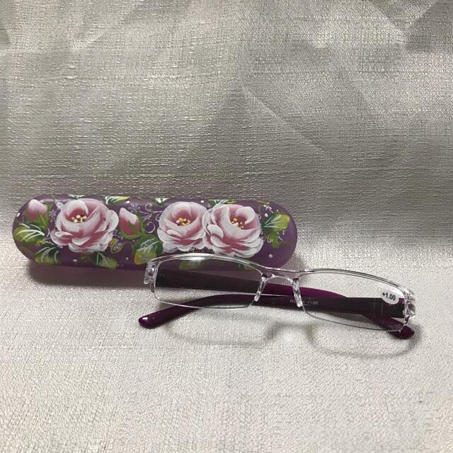 LOVE ROSE薔薇　シニアグラス　老眼鏡　紫　B　1.0 レディースのファッション小物(サングラス/メガネ)の商品写真