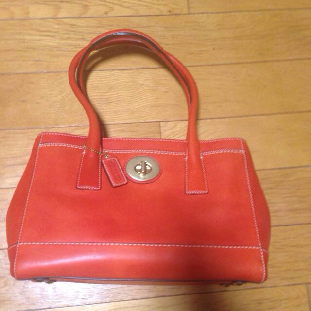 COACH - COACH 朱色＆ベージュバッグ
