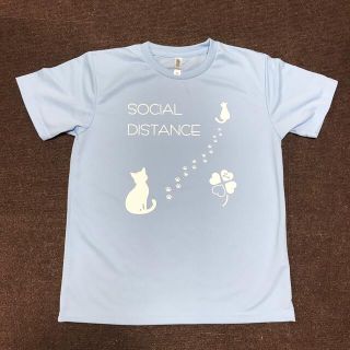 Tシャツ・ドライ・ソーシャルディスタンスは・猫・コロナ対策(Tシャツ(半袖/袖なし))