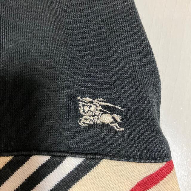 BURBERRY(バーバリー)のバーバリーロンドン 100A ストライプカットソー 黒 フレンチスリーブ キッズ/ベビー/マタニティのキッズ服女の子用(90cm~)(Tシャツ/カットソー)の商品写真