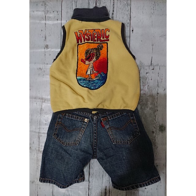 HYSTERIC MINI(ヒステリックミニ)のヒステリックミニベスト&デニム  80 キッズ/ベビー/マタニティのキッズ服男の子用(90cm~)(ジャケット/上着)の商品写真