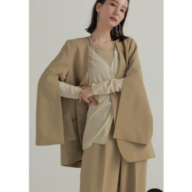 louren slit sleeve no collar jacket