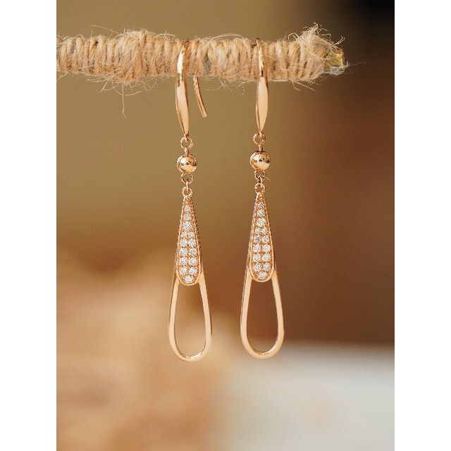アクセサリー 天然ダイヤモンド付きピアスk18 ピアス 天然ダイヤモンド ...