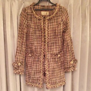 ロイヤルパーティー(ROYAL PARTY)の美品♡ツイード♡ジャケットコート♡(ノーカラージャケット)