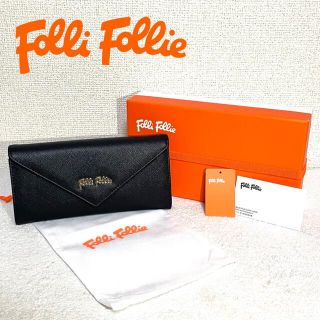 フォリフォリ(Folli Follie)の未使用品 Folli Follie フォリフォリ 長財布 レザー 黒 ブラック(財布)