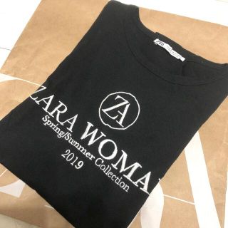 ザラ(ZARA)のZARA刺繍ロゴtee 希少 ZARAwoman  ●USED着用2.3回●(Tシャツ(半袖/袖なし))