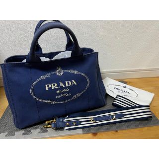 プラダ(PRADA)の［みかん様専用］PRADA プラダ カナパ ストライプ　Mサイズ(ショルダーバッグ)