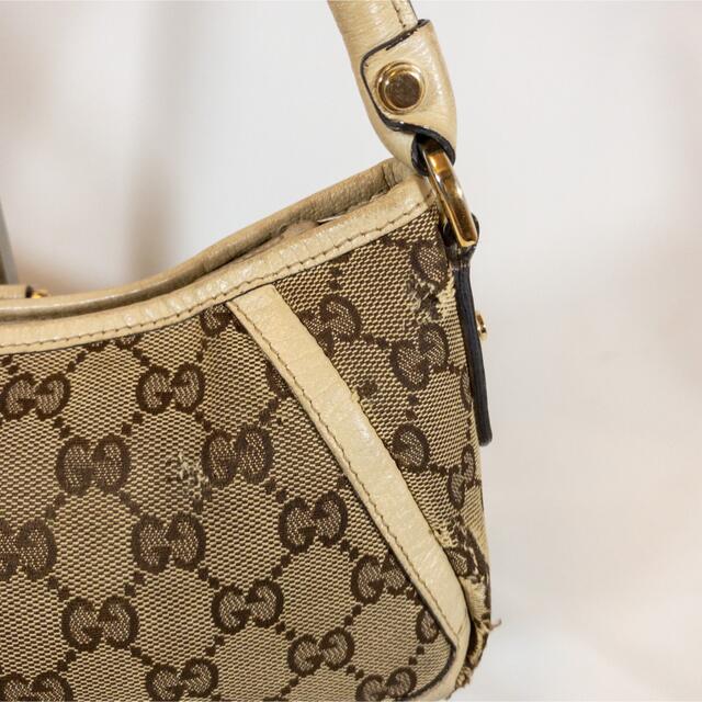 Gucci - GUCCI グッチ ハンドバッグ GGキャンバス レザー ベージュ
