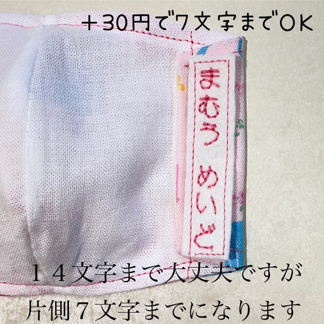 navy様☆専用ページ【内生地カラー変更＊ネーム付き＊子供用立体マスク】 ハンドメイドのキッズ/ベビー(外出用品)の商品写真