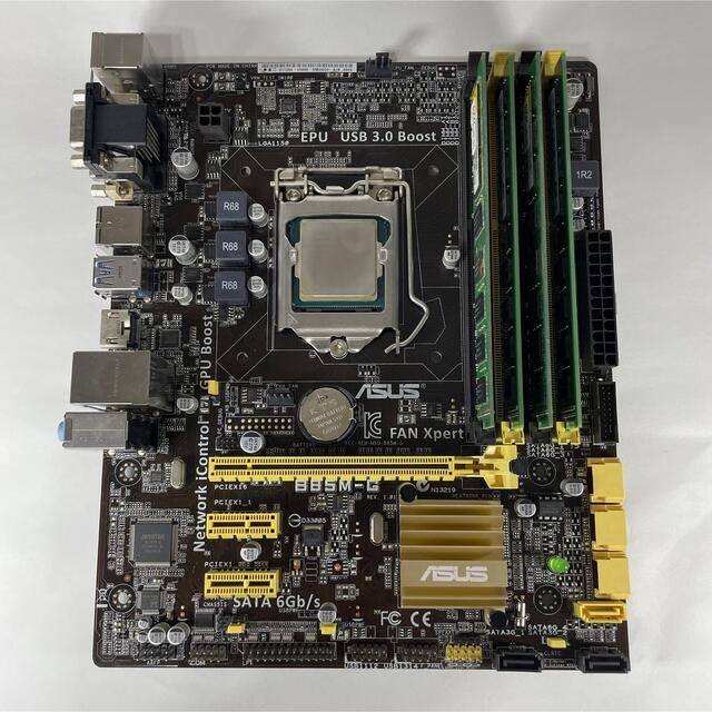 マザーボード asus B85M-E intel i5-4570 8GBメモリ