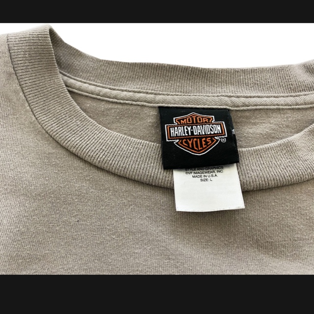 Harley Davidson(ハーレーダビッドソン)のUSA 08s HarleyDavidson 両面、袖プリントBEG レディースのトップス(Tシャツ(長袖/七分))の商品写真