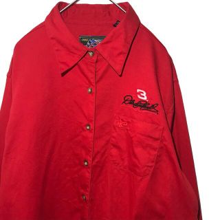 アートヴィンテージ(ART VINTAGE)の【希少デザイン】CHASE チェイス レーシングシャツ 長袖シャツ XL 赤(シャツ)