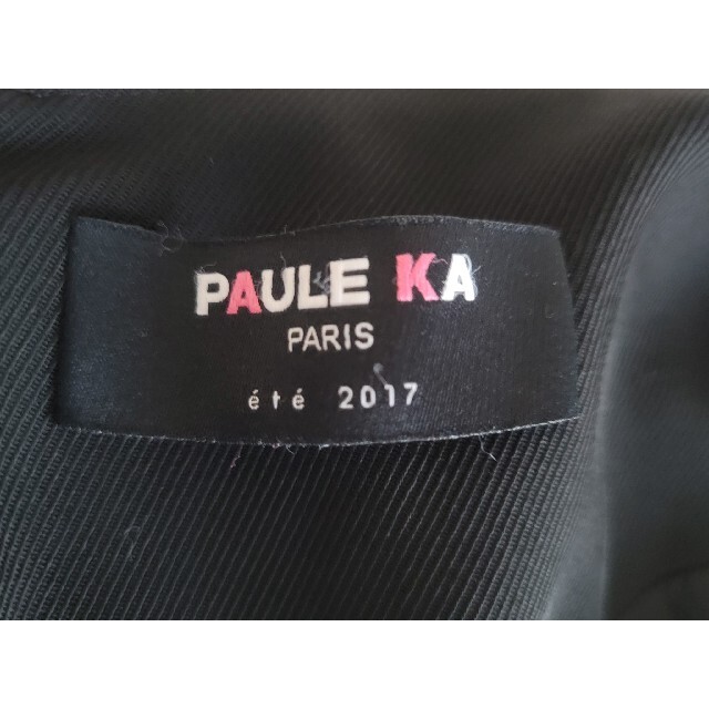 サイトでは販売し  フレアワンピース　ブラック KA　ポールカ　アシンメトリー PAULE ひざ丈ワンピース