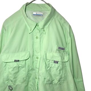 コロンビア(Columbia)の【希少カラー】コロンビア Columbia フィッシングシャツ L 緑 古着(シャツ/ブラウス(長袖/七分))